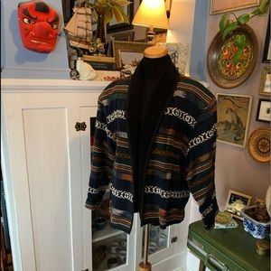 New Identity Woven Tapestry Western Pattern Jewel Earth Tone Blazer